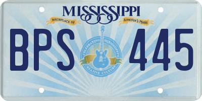 MS license plate BPS445