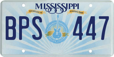 MS license plate BPS447