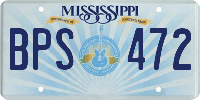 MS license plate BPS472