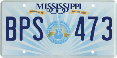MS license plate BPS473