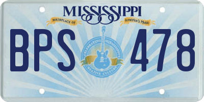 MS license plate BPS478