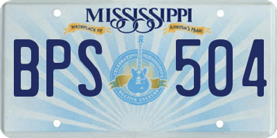 MS license plate BPS504