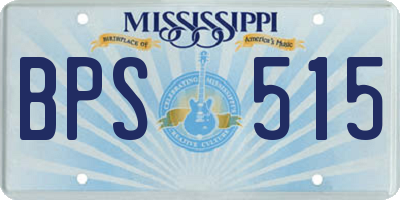 MS license plate BPS515