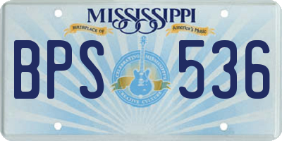 MS license plate BPS536