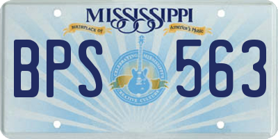 MS license plate BPS563