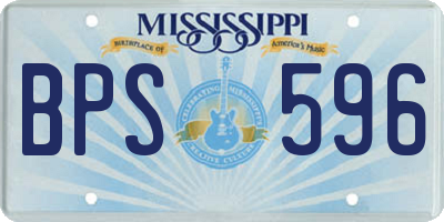 MS license plate BPS596