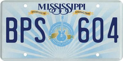 MS license plate BPS604