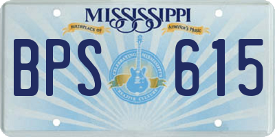 MS license plate BPS615