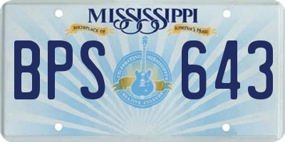 MS license plate BPS643