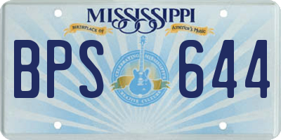 MS license plate BPS644