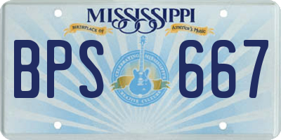 MS license plate BPS667