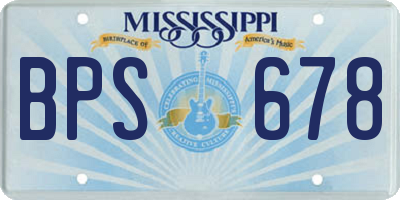 MS license plate BPS678
