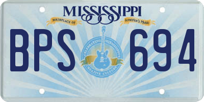MS license plate BPS694
