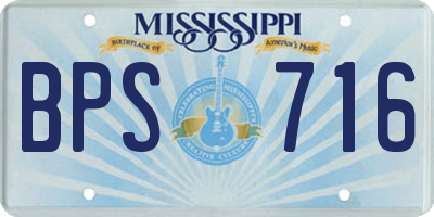 MS license plate BPS716