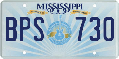 MS license plate BPS730