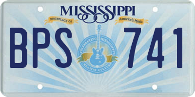 MS license plate BPS741