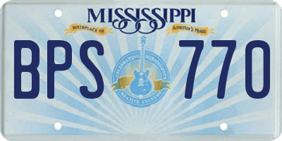 MS license plate BPS770