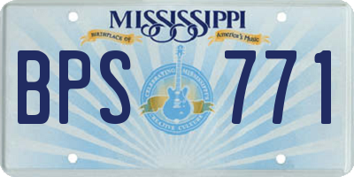 MS license plate BPS771
