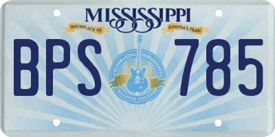 MS license plate BPS785