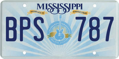 MS license plate BPS787