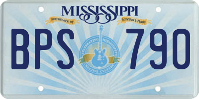 MS license plate BPS790
