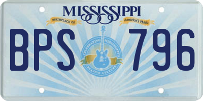MS license plate BPS796