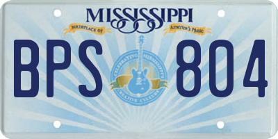 MS license plate BPS804