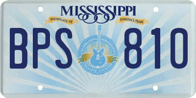 MS license plate BPS810