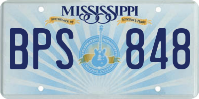 MS license plate BPS848