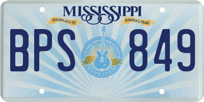 MS license plate BPS849