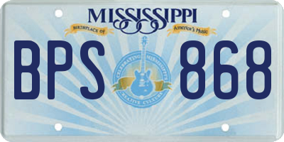 MS license plate BPS868