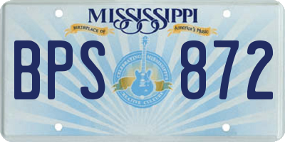 MS license plate BPS872