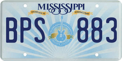 MS license plate BPS883