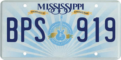 MS license plate BPS919