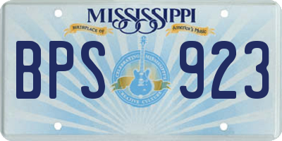 MS license plate BPS923