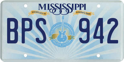 MS license plate BPS942