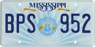 MS license plate BPS952