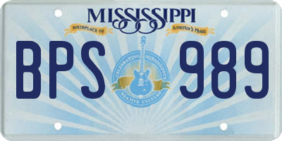 MS license plate BPS989