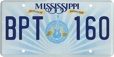 MS license plate BPT160
