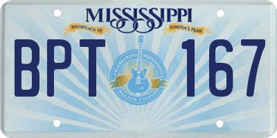 MS license plate BPT167