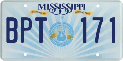 MS license plate BPT171