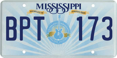 MS license plate BPT173