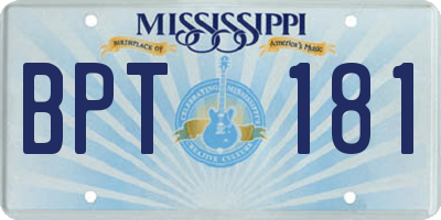 MS license plate BPT181
