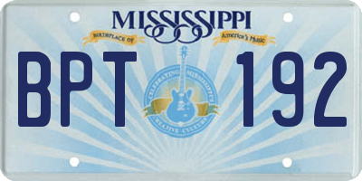 MS license plate BPT192