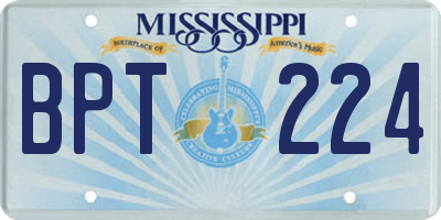 MS license plate BPT224