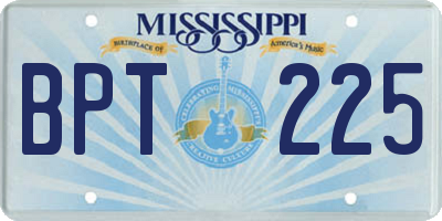 MS license plate BPT225