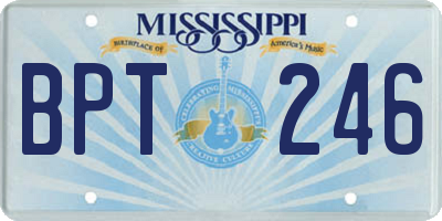 MS license plate BPT246