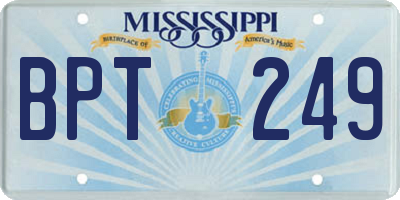 MS license plate BPT249