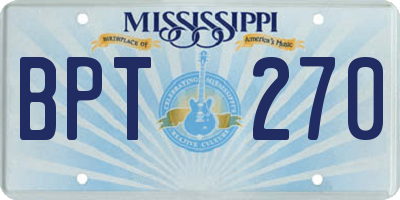 MS license plate BPT270