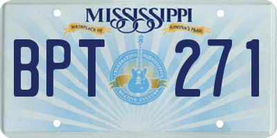 MS license plate BPT271
